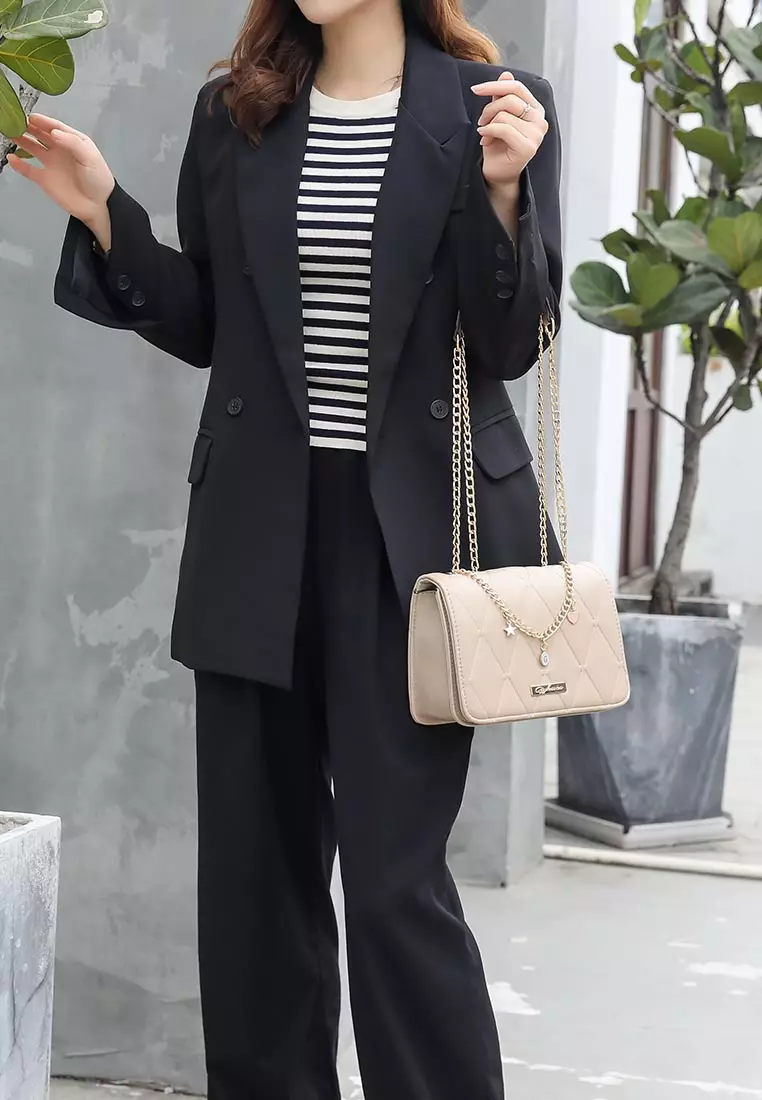 GYKACO NAERA Khaki - Tas Wanita Sling Bag - Fashion Top Handle Bag (Import)