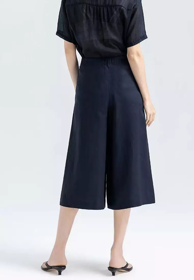 Crimped Cotton-flax Wide-legged Pants RZ-C138