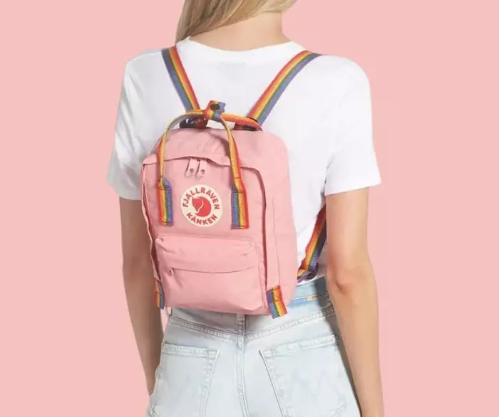 Kanken  Mini Pastel Lavender - Rainbow Pattern