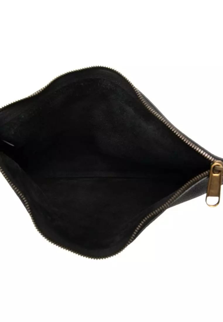 Pre-Loved Gucci Medium Calfskin Logo Portfolio Clutch