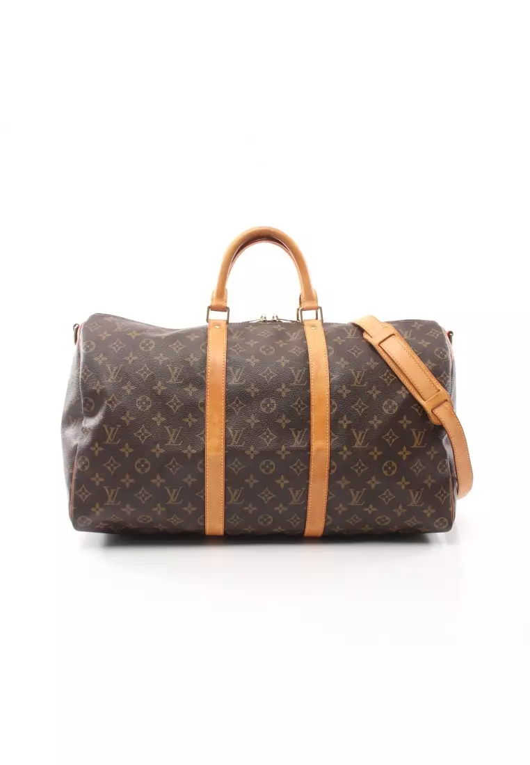 Louis Vuitton Keepall Bandouliere Monogram 50 Blue in PVC with