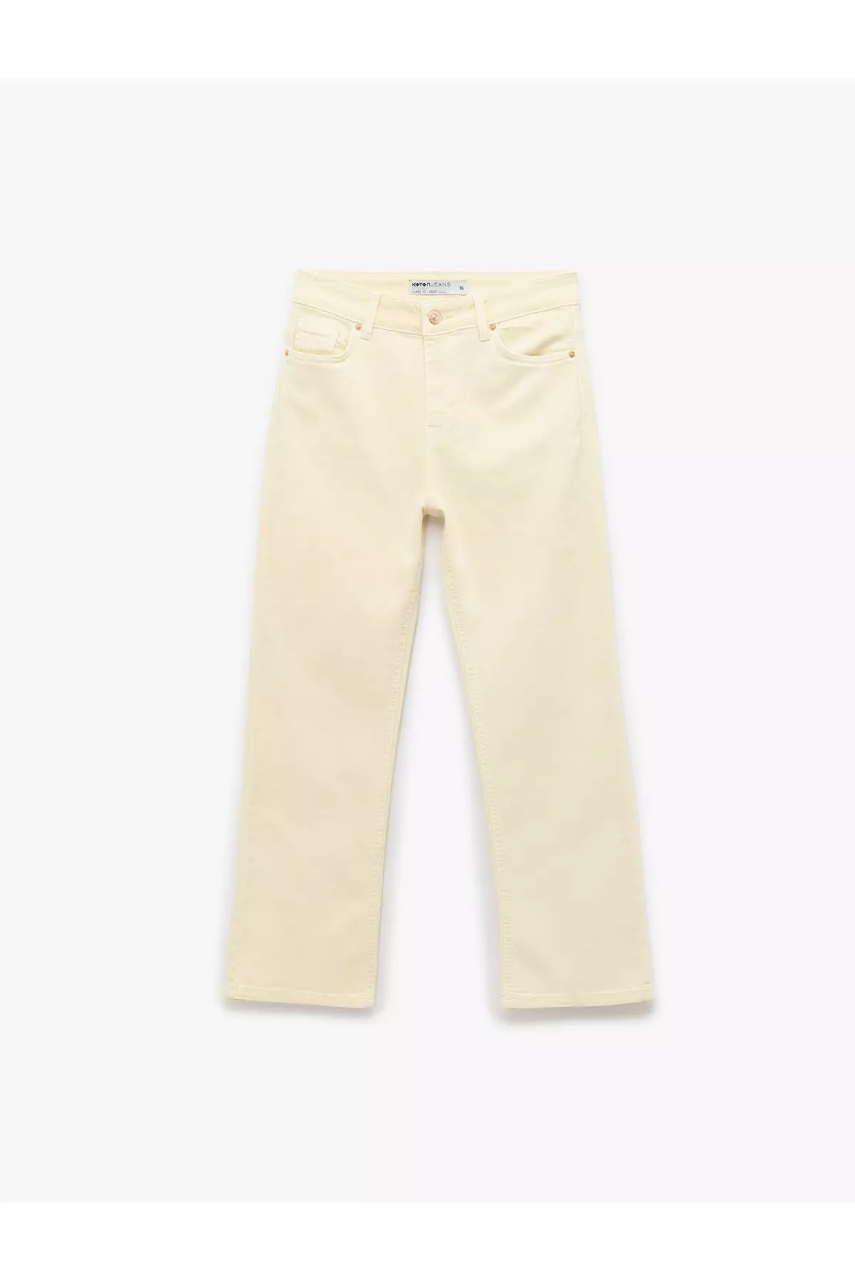 Cotton Buttoned Pocket Slim Fit High Waist Flared Jeans - Flare Jeans