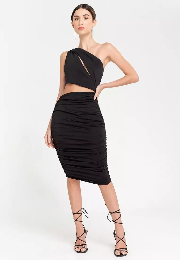 Lula One-Shoulder Cut-out Midi Dress