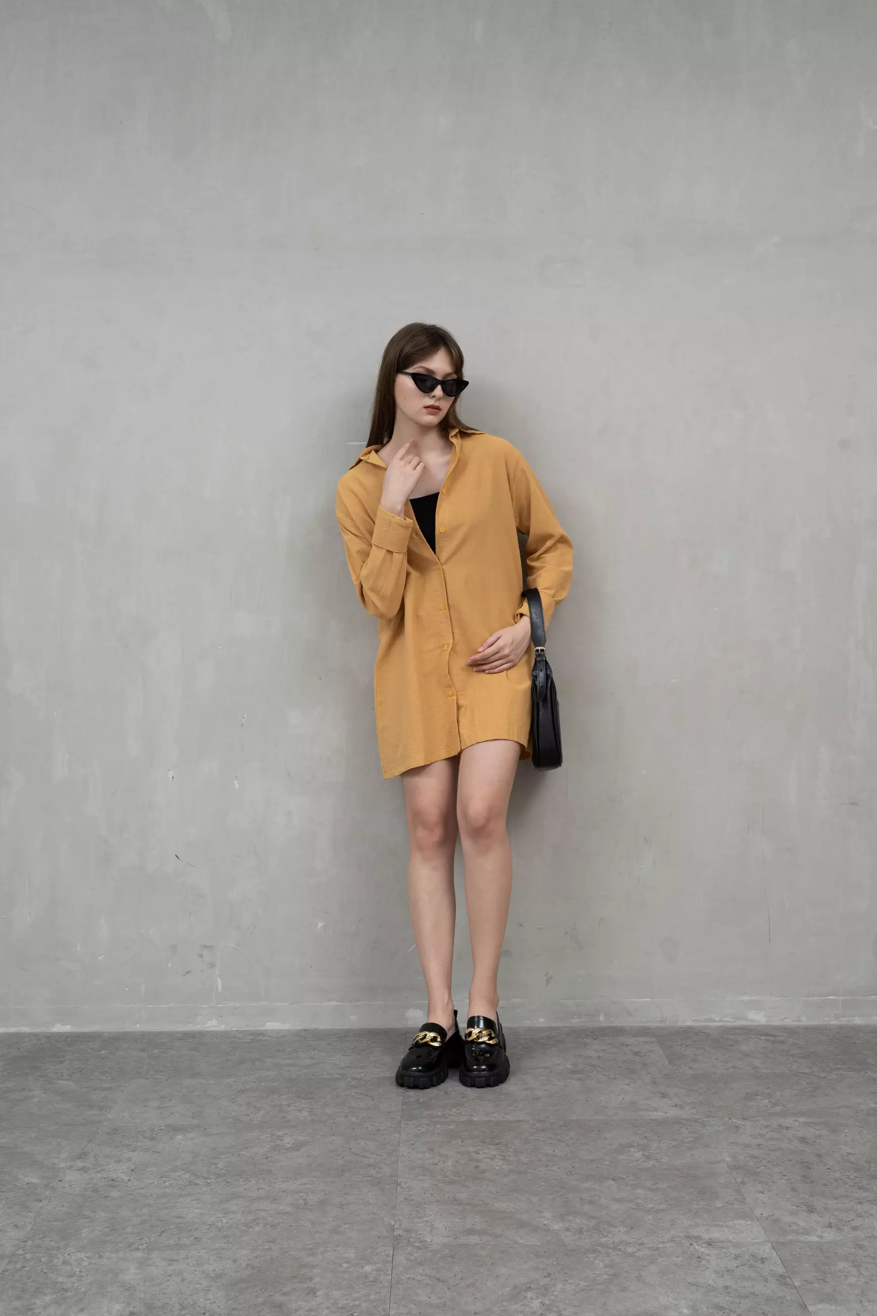 Houseofcuff Juipter Dress in Mustard Dress Linen