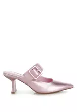 Buy London Rag Large Buckle Kitten Heel Mules In Pink 2026 Online ...