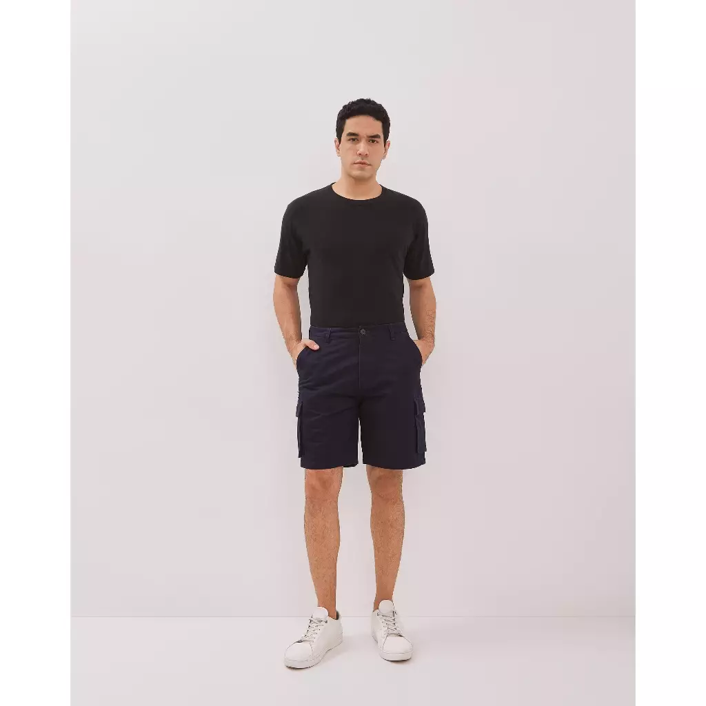 AMK Celana Pria Cargo Pendek PT Stanley Sp Navy Blue