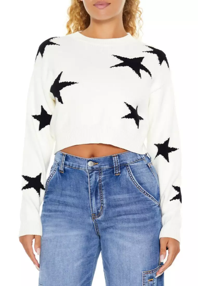 Cropped star sweater on sale
