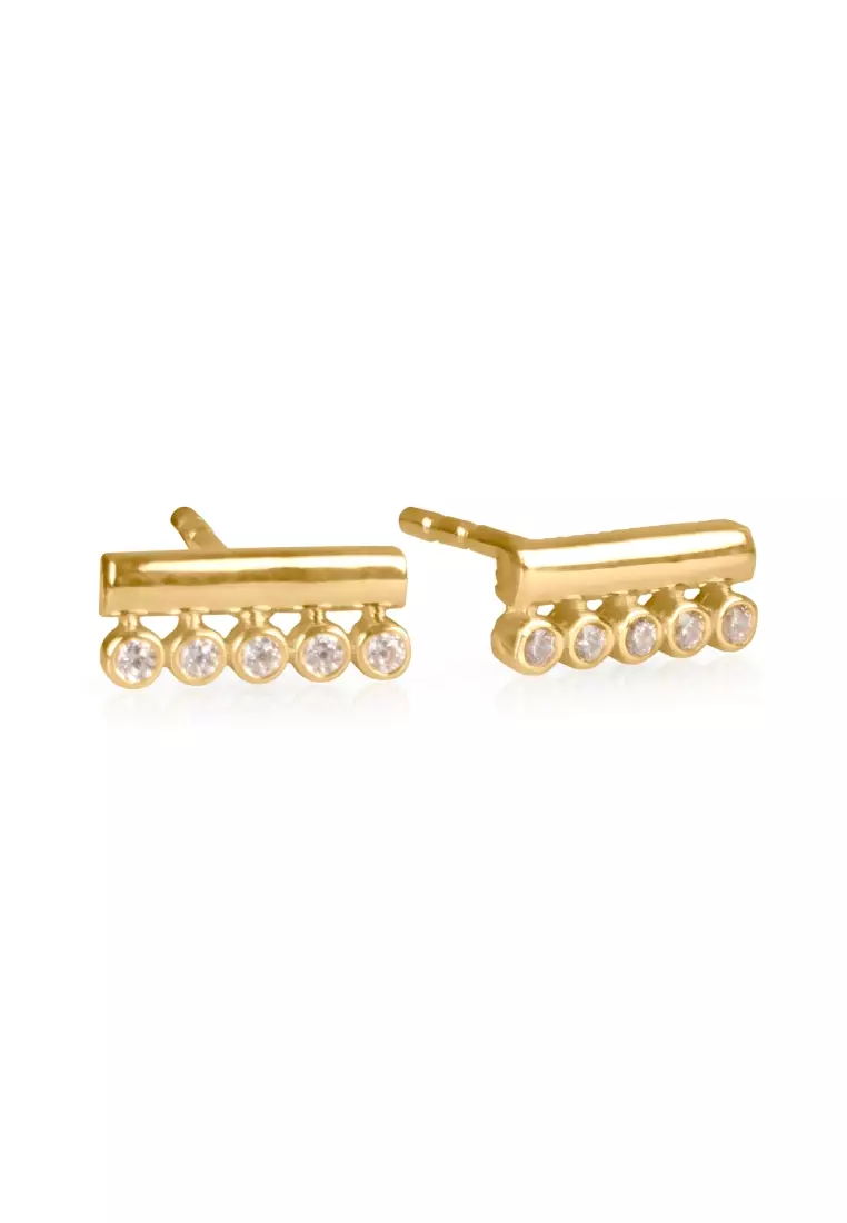 Bar Duo Studs 14k Gold