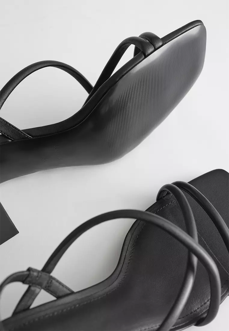 Chunky Strap Heeled Leather Sandals