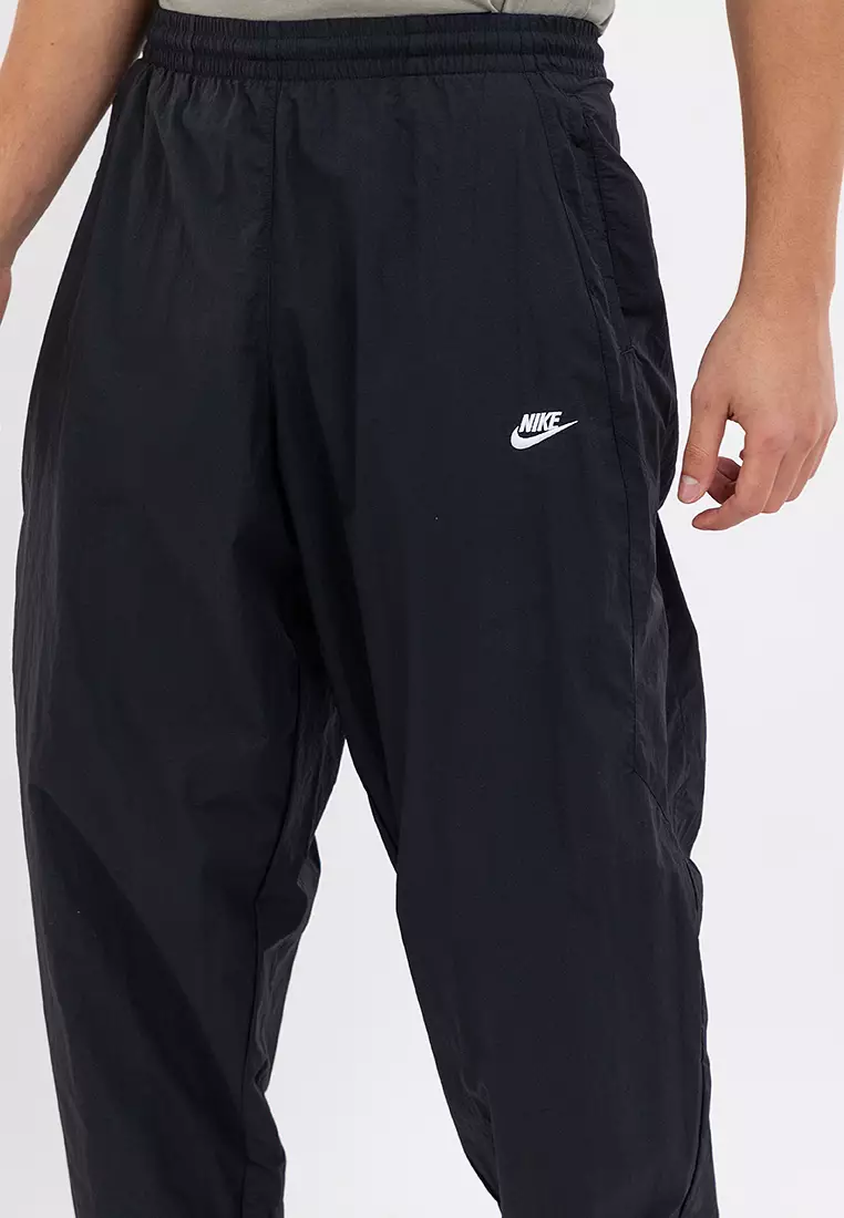 ★★Nike★★ Club Oversized Woven Track Pants M Black White Nike Track Pants Club Woven Oversized - Black/White
