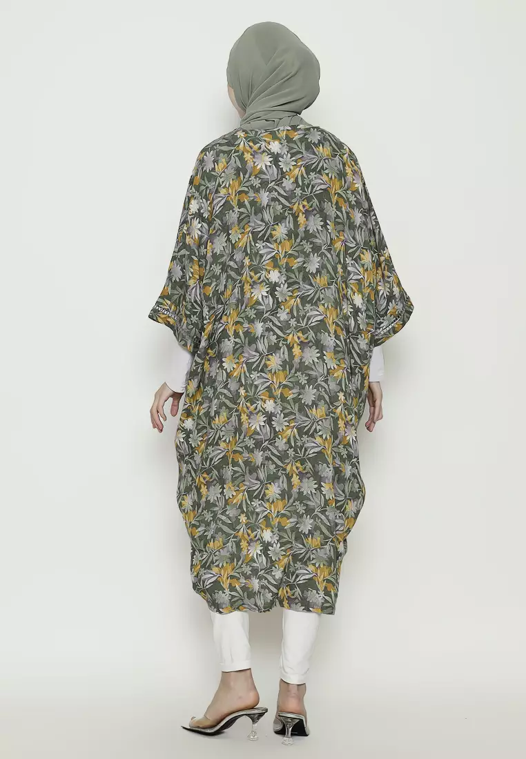 Urban Exchange Dinaya Kaftan Green - Gamis Kaftan Hijau Rayon Warna Green