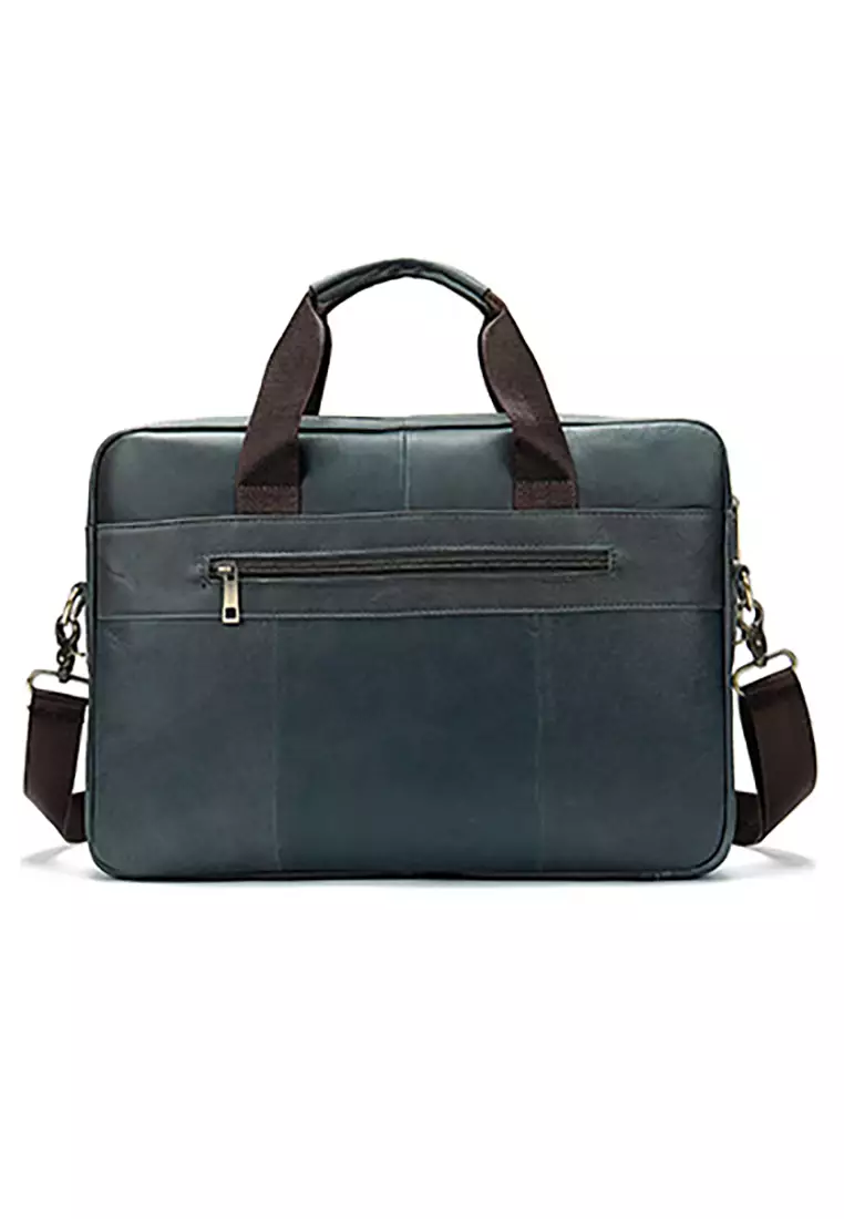 Buy Lara Men's Classic Retro Cowhide Leather Crossbody Briefcases 2024