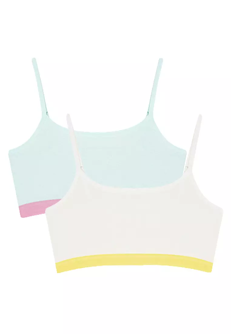 Buy Juniors Solid Training Bra with Adjustable Straps - Set of 2
