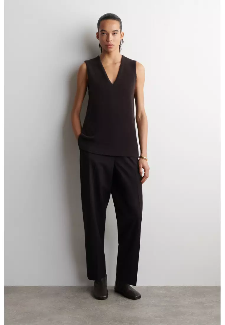 WOOL V-NECK TUNIC VEST