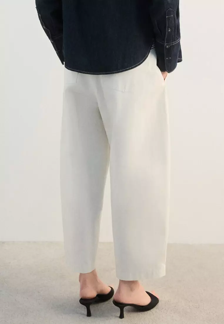 Straight-Fit Cotton Trousers