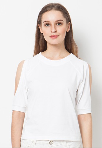 Cold Shoulder Tee White