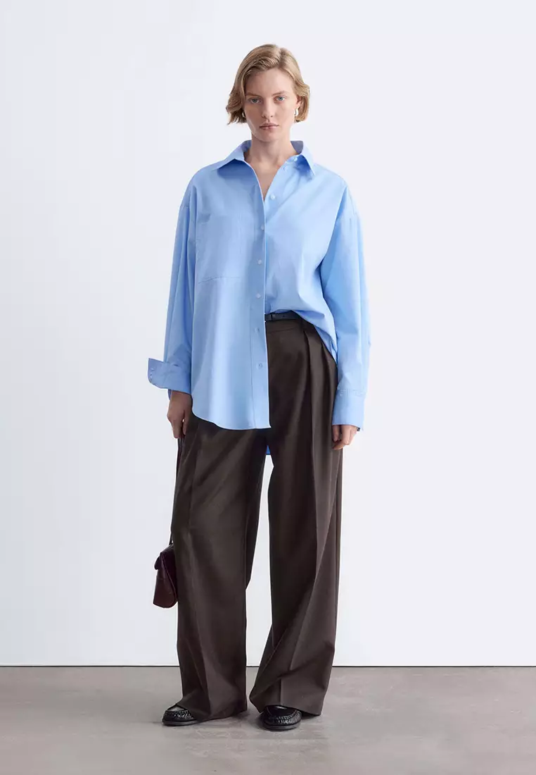 Wool-Blend Tailored Trousers