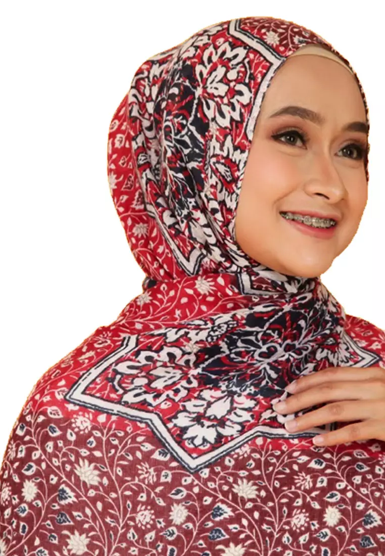 Mandala Viscose Pashmina Cranberry