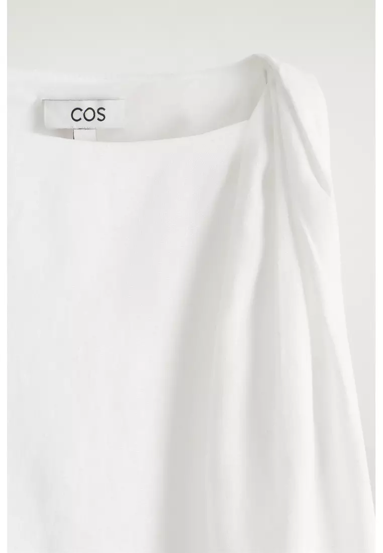 TWISTED-DETAIL LINEN TOP