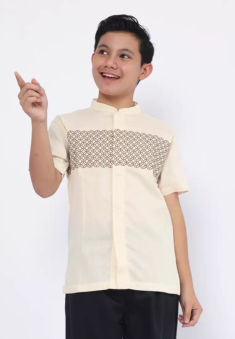 Kids Baju Koko Set Anak Laki Oriental Cream - MODERN