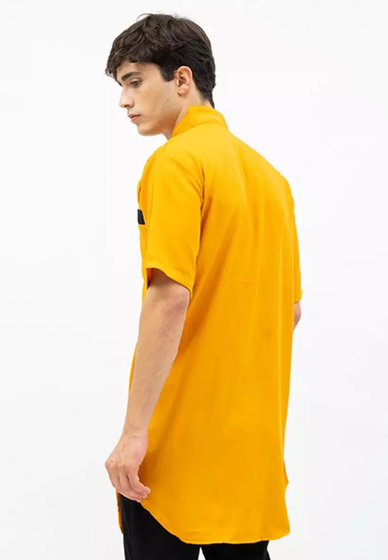 baju Koko Kurta pakistan lengan pendek muslim gamis pria houseofcuff E - MUSTARD