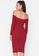 Trendyol red Off Shoulder Knitted Dress DE483AABE18D00GS_2