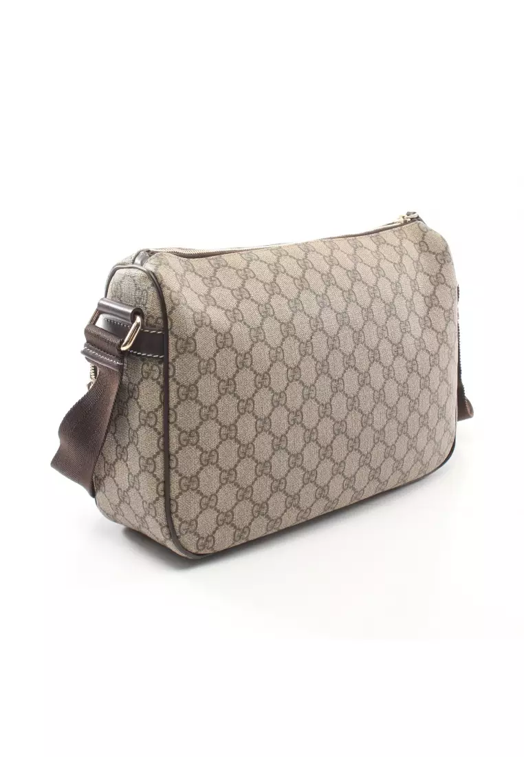 GUCCI Padlock Mini GG Supreme Canvas Top Handle Crossbody Bag Beige 65