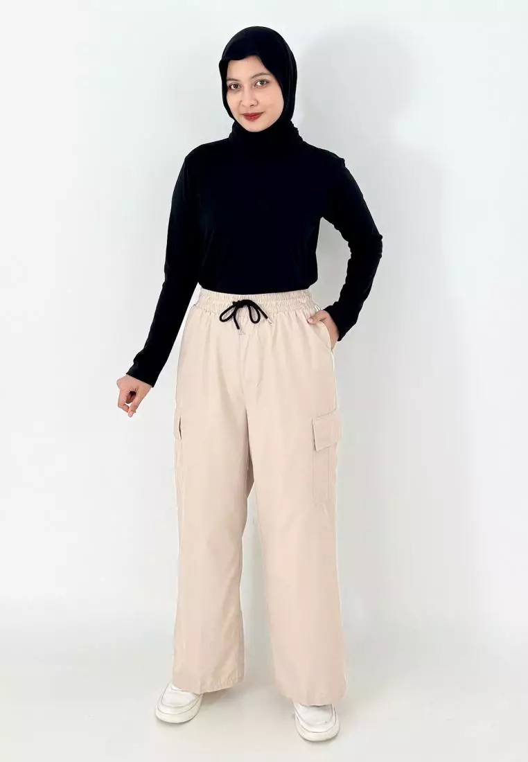 Daily Cargo Pants (Celana Panjang Kargo Muslimah) Krem