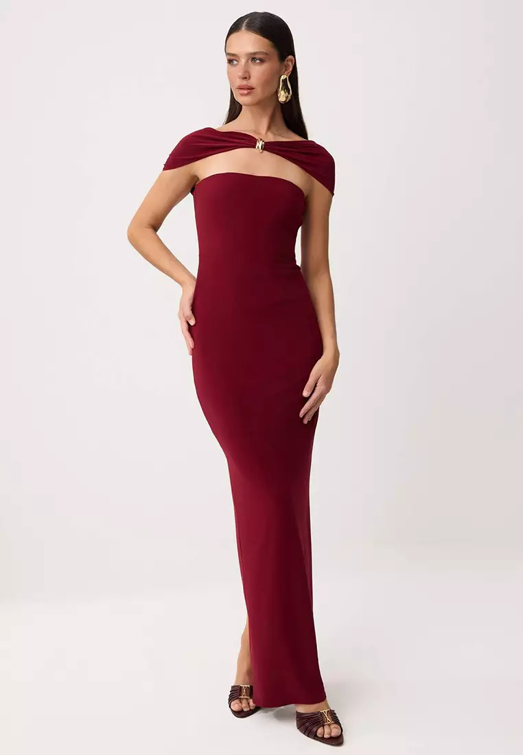 burgundy dress philippines Buy Trendyol Plain Woven Sandy Maxi Evening & Graduation Dress 2026 Online Bat Mitzvah Dresses Blue 1950s Wedding Dress fusing and pellon for Size:S 4/6