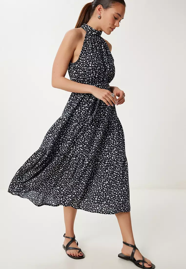 Halter Neck Floral Summer Dress