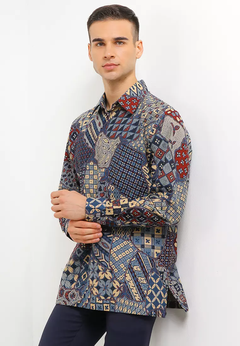 Kemeja Batik Lengan Panjang Motif Sekar Jagad 3 Berlian