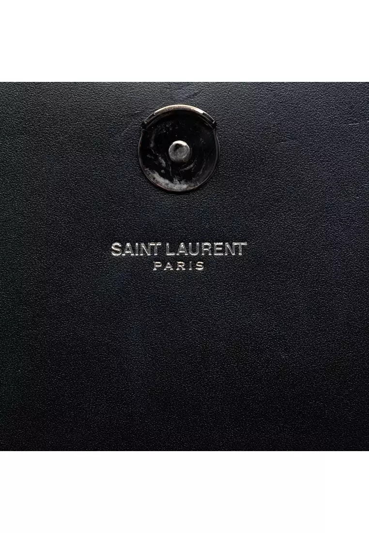Pre-Loved Saint Laurent Calfskin Cloud Star Applique Classic Monogram Kate Tassel Wallet On Chain