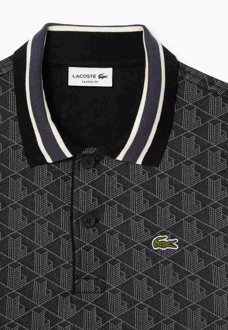 Classic Fit Contrast Collar Monogram Motif Polo Shirt