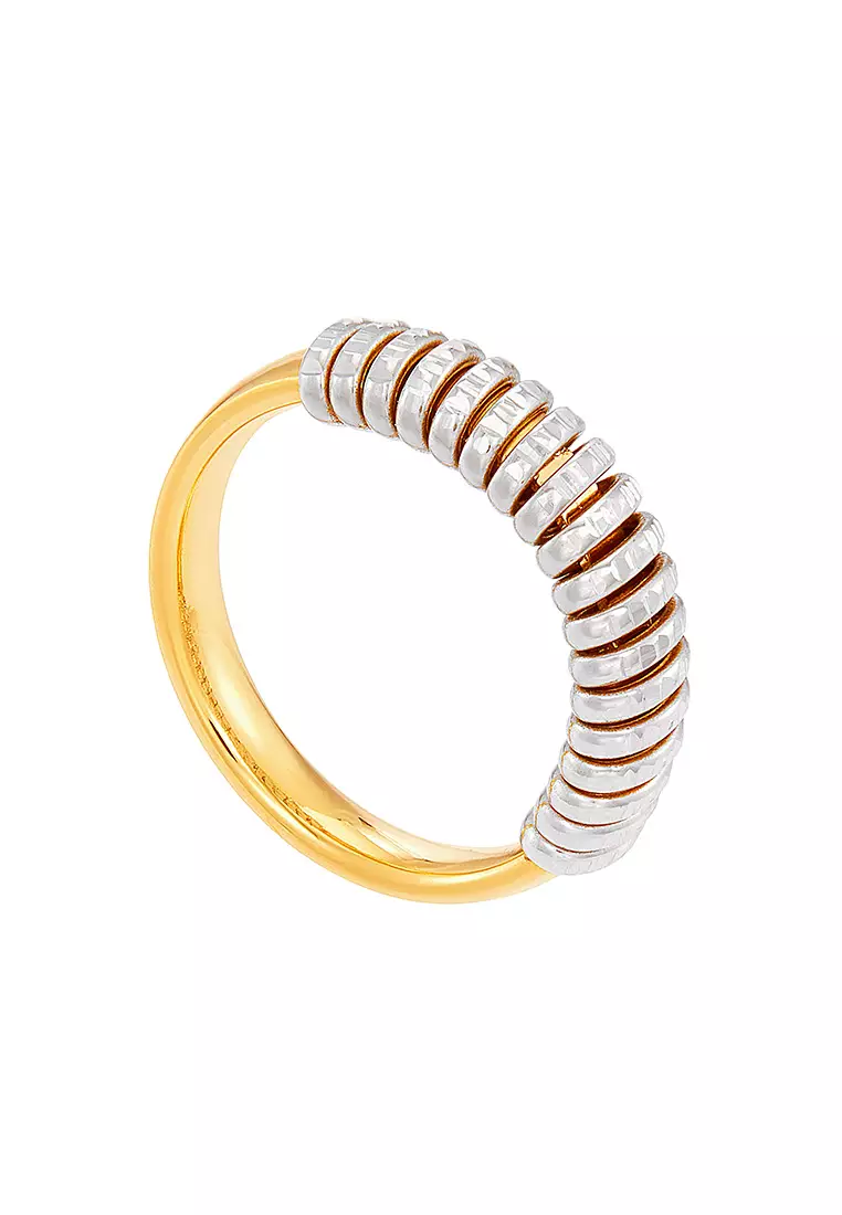 HABIB 916 Oro Italia Yellow and White Gold Ring GR60741025(23YW)-BI (22K Gold)