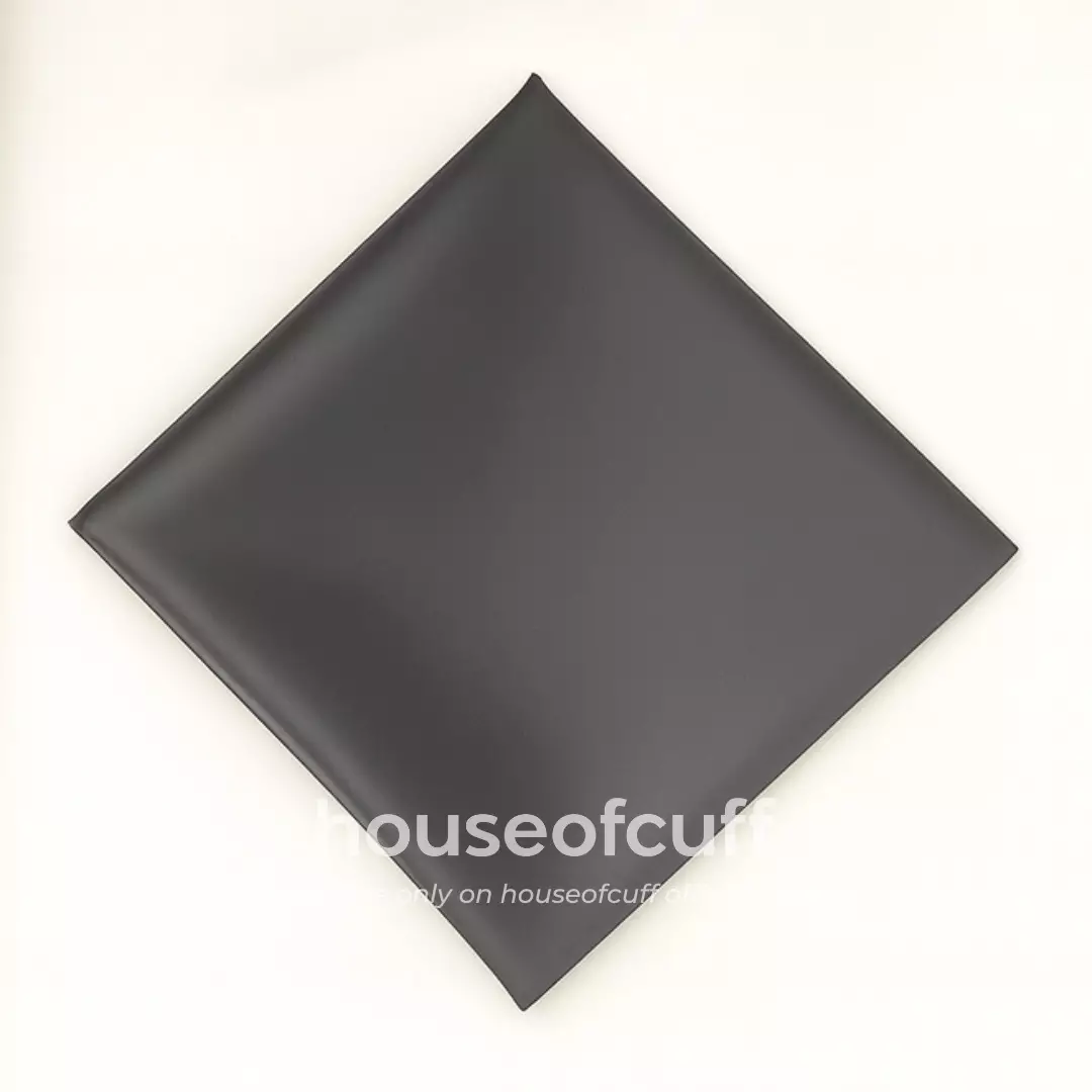 Houseofcuff dasi panjang dasi kupu pocket square satin Dark Grey