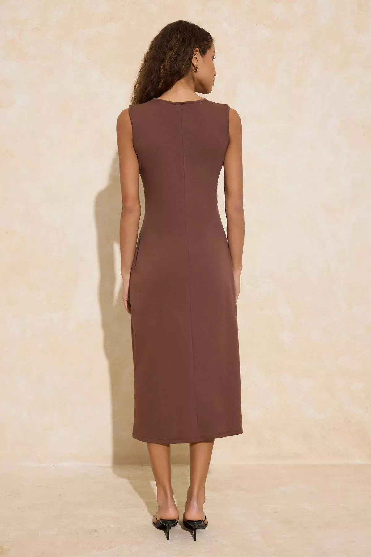 Brown Sleeveless Long Lining Underdress Tctss21Uk0034