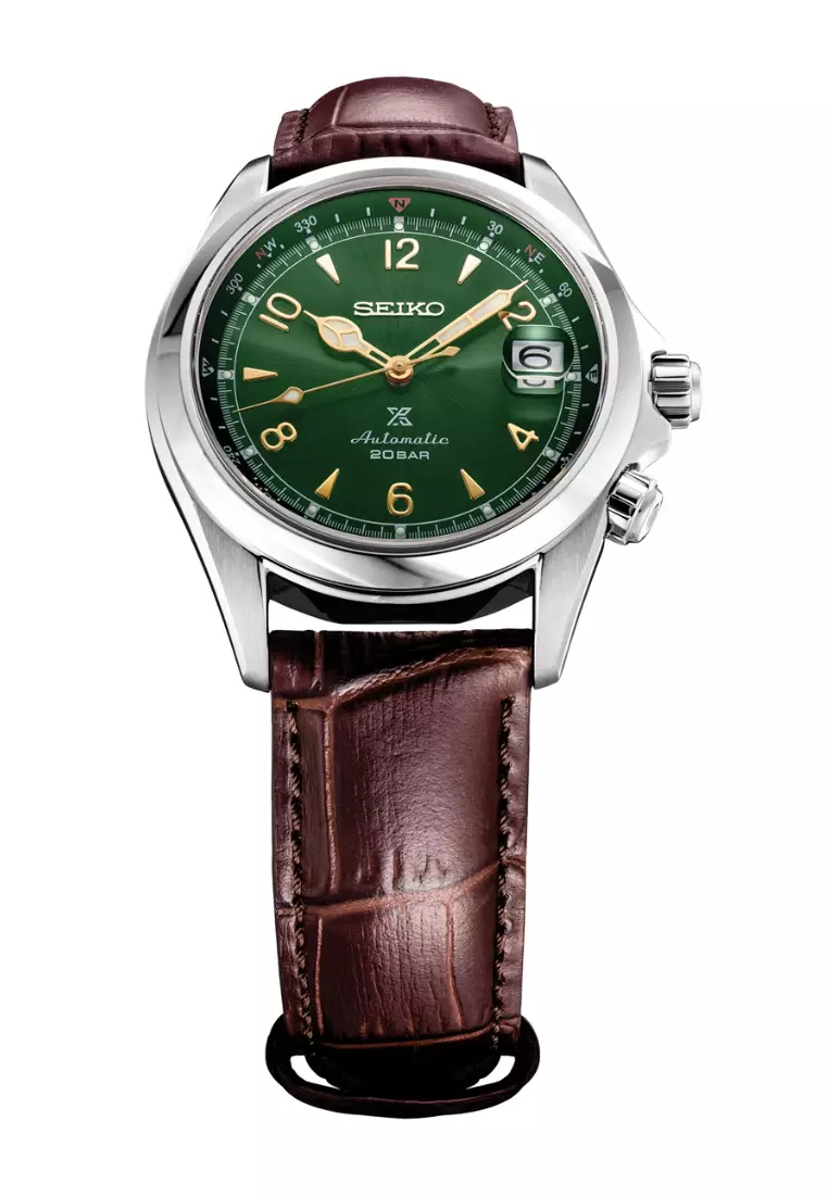 Seiko Prospex Land Series ‘Alpinist’ Green Dial Brown Leather Band Automatic Watch SPB121J1