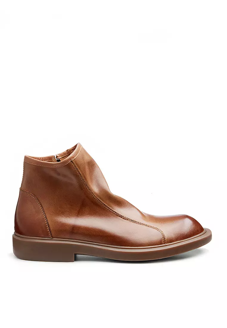 Discount on Twenty Eight Shoes  shoes - SKU: VANSA Vintage Top Layer Cowhide High-Top Boots VSM-B20242