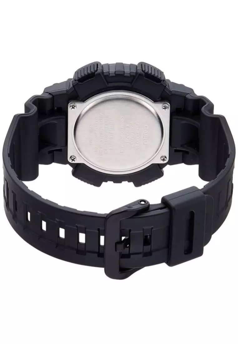 Men's Analog-Digital Watch AEQ-110BW-9AV Gold Dial with Black Resin Band Sport Watch
