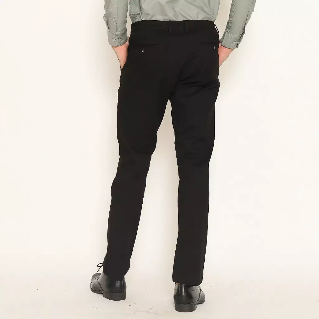 Schoeller Celana Chino Pria Slim Fit Panjang | Black | Ravello