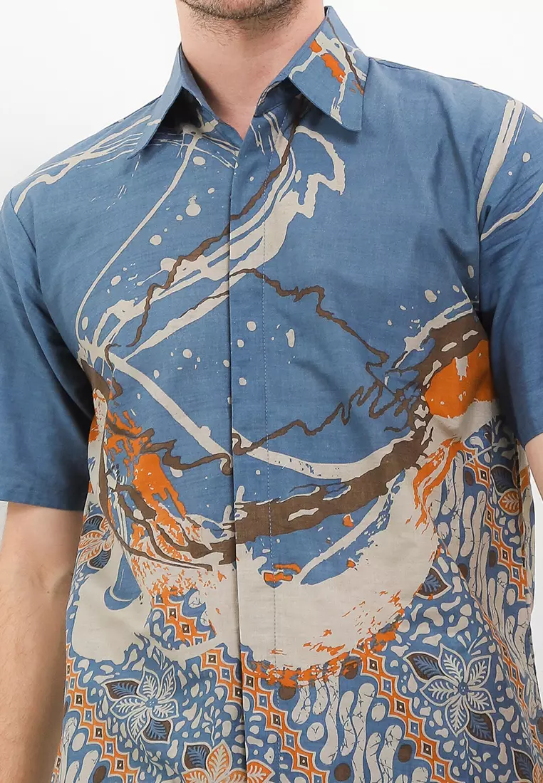 Tyaga Kemeja Batik Premium Pria Casual Modern Lengan Pendek