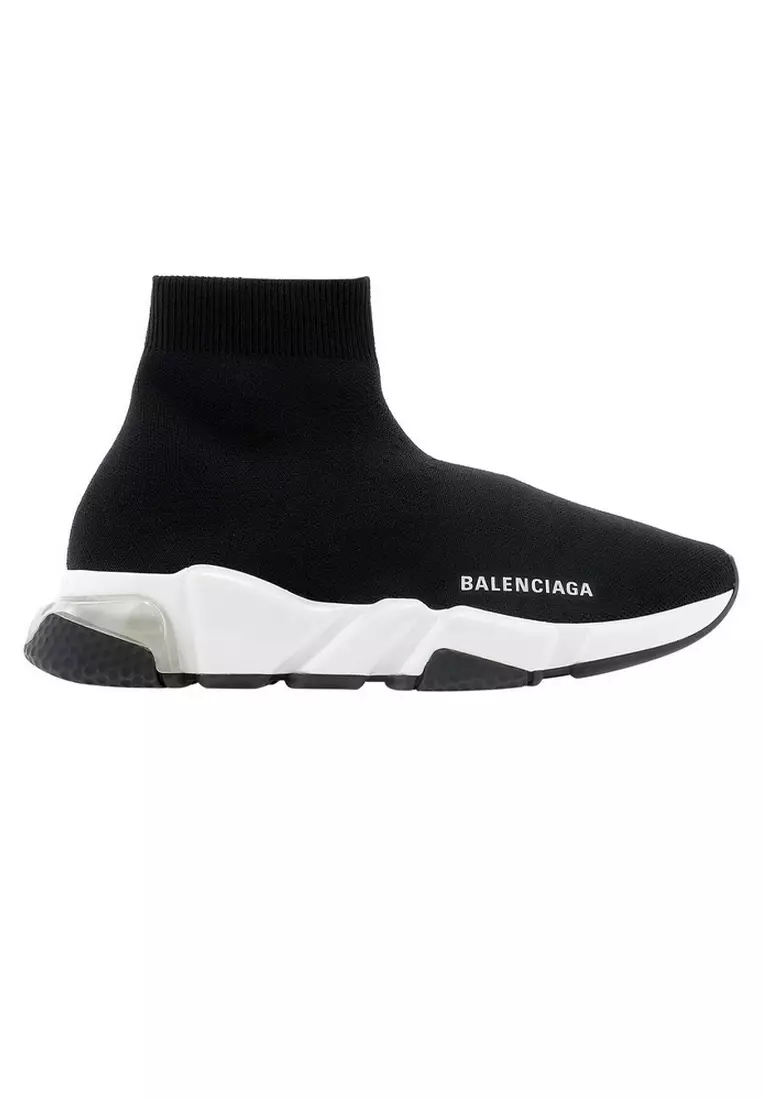 Discount on Balenciaga  shoes - SKU: Balenciaga Speed Clear Sole Men's Sneakers In Black/White