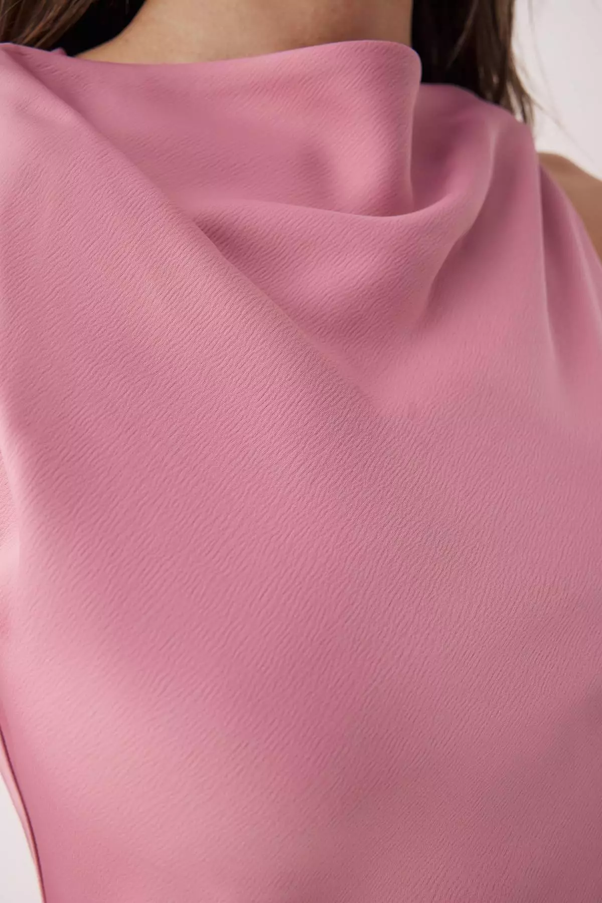 Dusty Rose Bodycon Satin Maxi Evening Gown