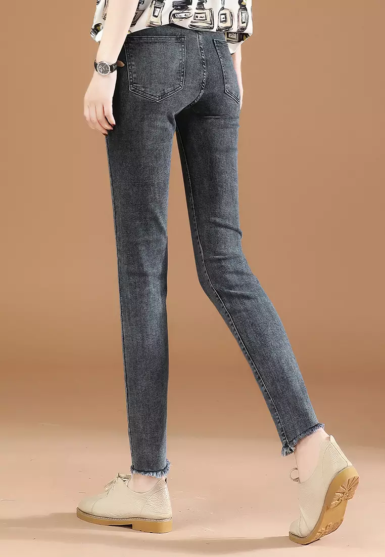 Girls grey skinny top jeans