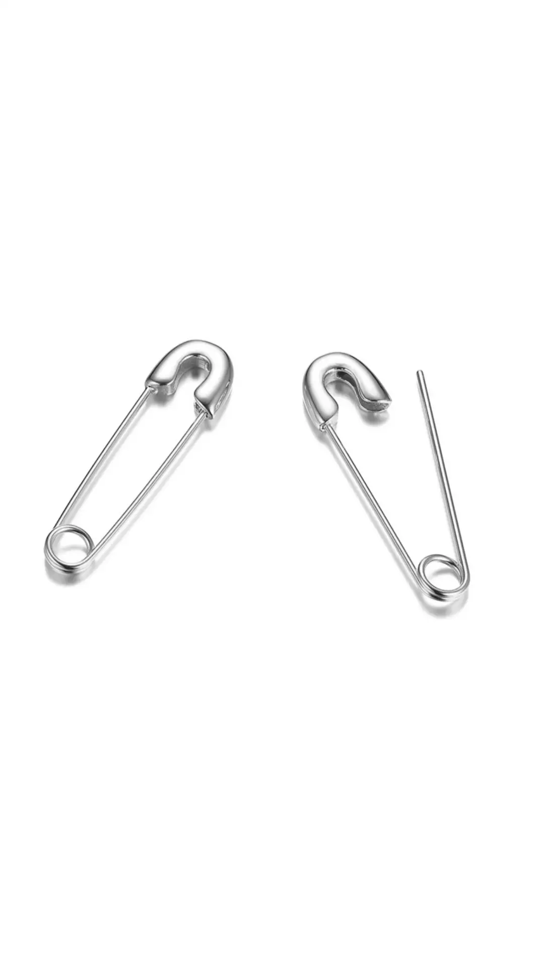 Surgical steel clearance safety pin earrings