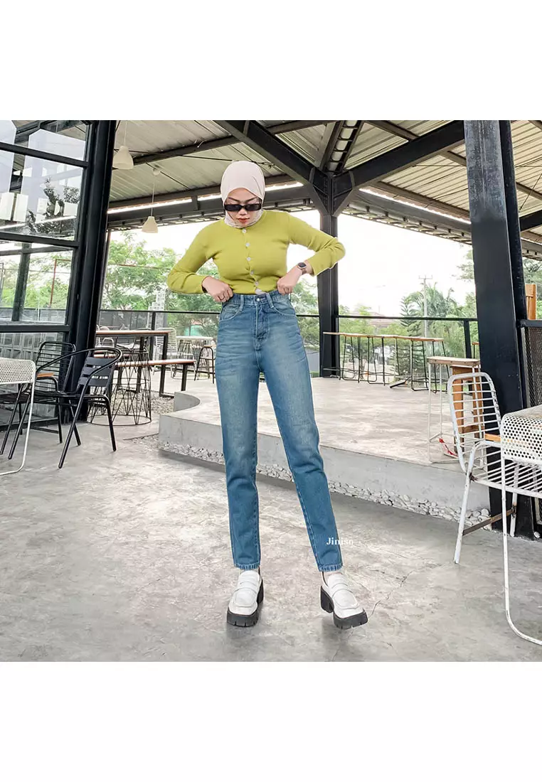 Highwaist Boyfriend Jeans 028 FEEL GOOD