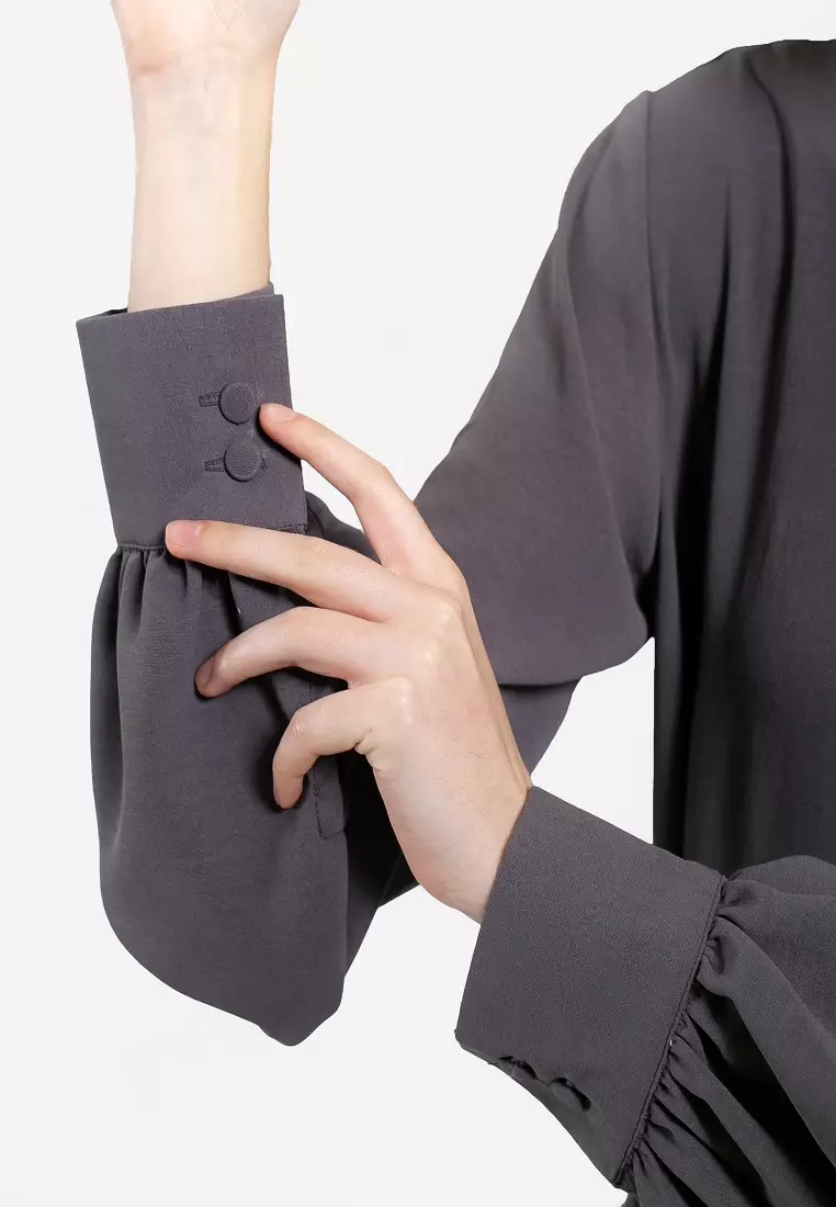 Delvira One Set Abaya Grey