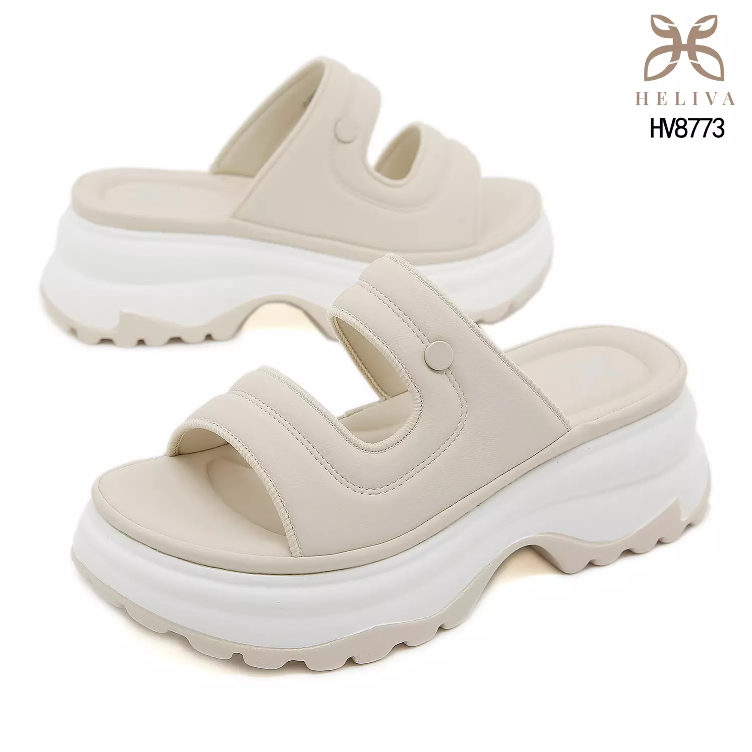 Heliva Lucy Dual-Strap Elevated Slides for Everyday Luxe HV8773