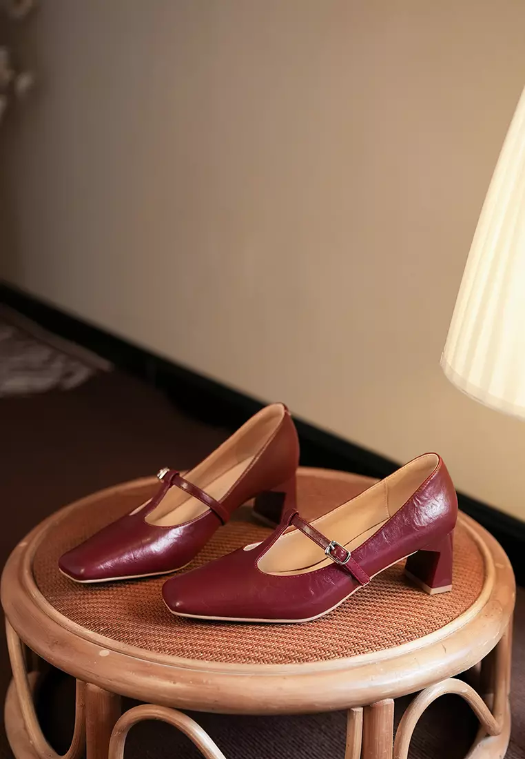 5CM T搭帶方頭高跟鞋 BY2355-43