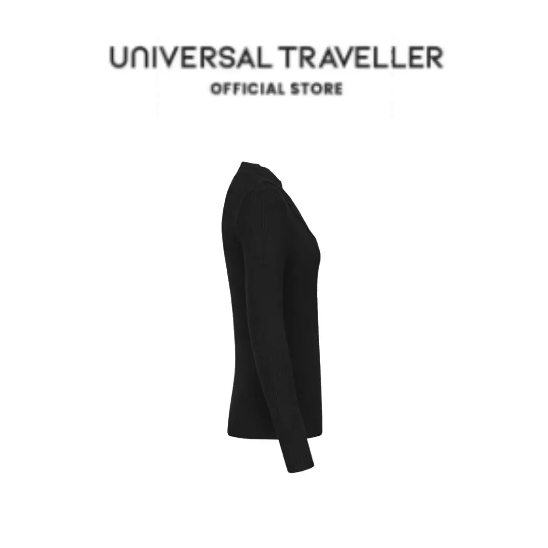 Universal Traveller RUFFLED COLLAR RIB KNITTED SWEATER KSW24131